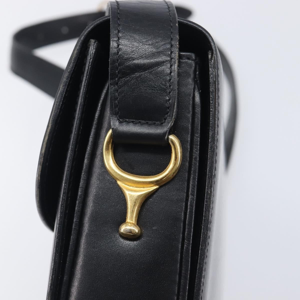 Celine Horse Carriage Leather Black Leather Shoulder Bag Bag (Pre-Owned)