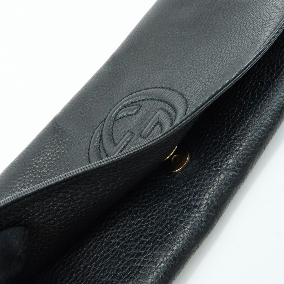 Gucci Soho Clutch Leather Black Leather Clutche & Pouche Bag (Pre-Owned)