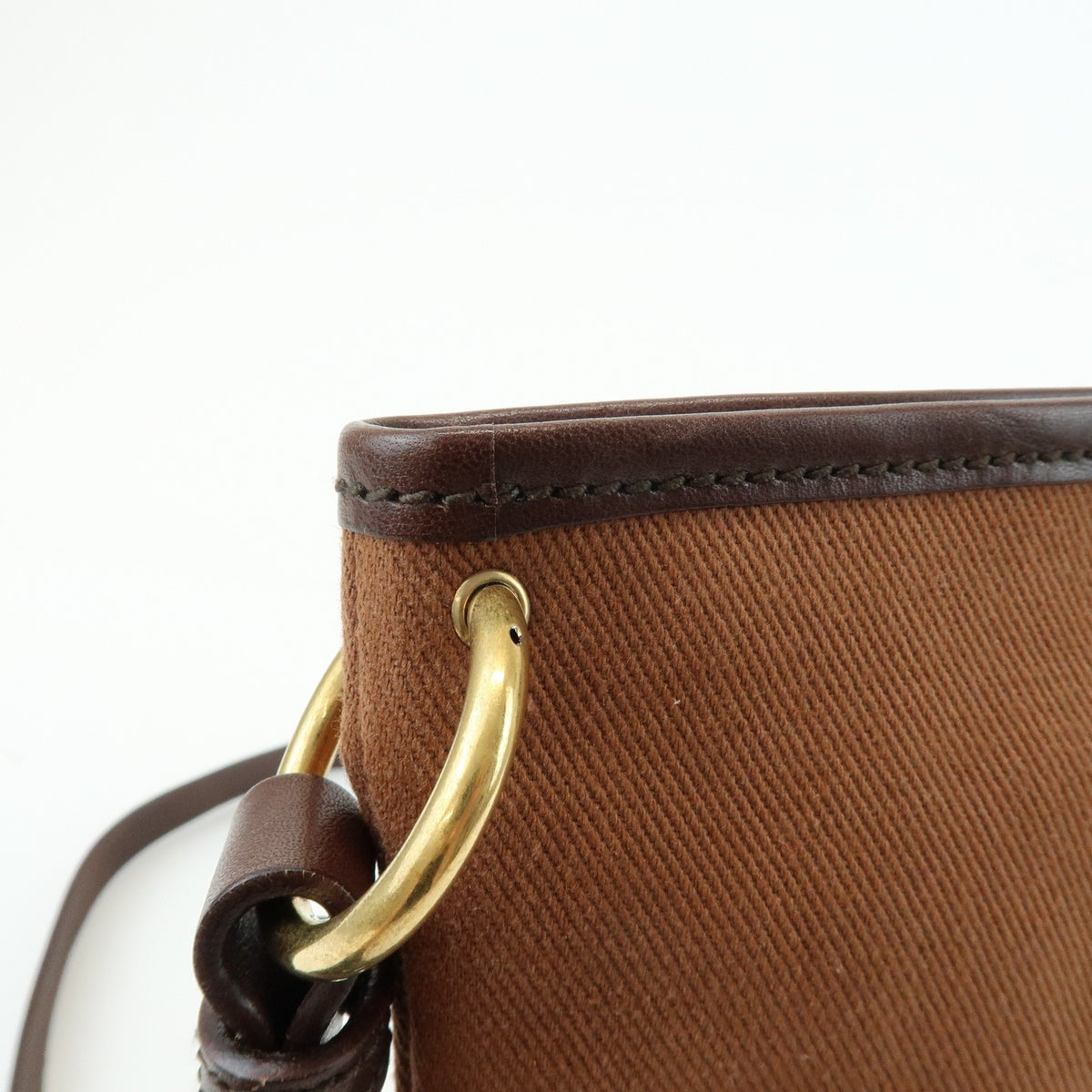Saint Laurent Kahara Cassandra Canvas Brown Canvas Shoulder Bag Bag (Pre-Owned)