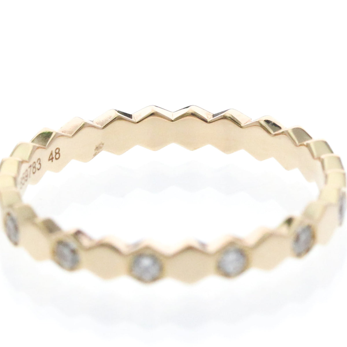 Chaumet Bee My Love Half Pave Band 18K Rose Gold With Diamonds Gold Rose_Gold Ring Jewelry (Pre-Owned)