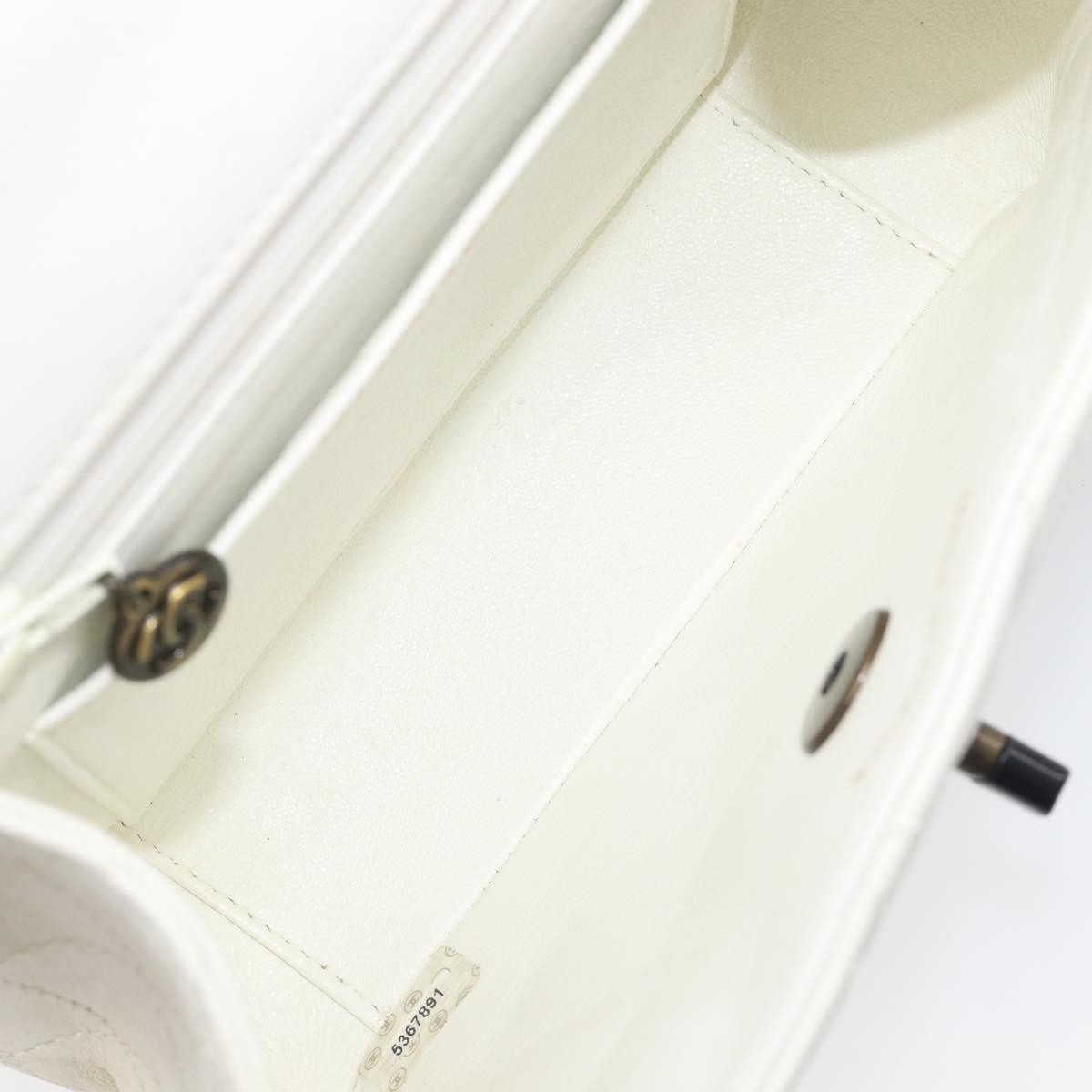 Chanel Vintage Envelope Flap Quilted Lambskin White Leather Shoulder Bag Bag (Pre-Owned)