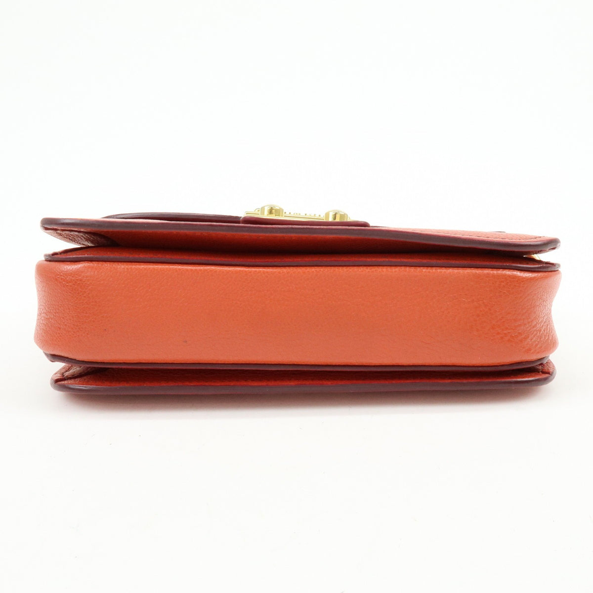 Miu Miu Madras Top Handle Leather Red Leather Handbag (Pre-Owned)