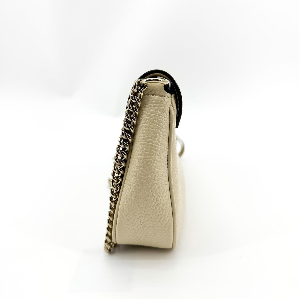 Gucci Soho Chain Leather Beige Leather Shoulder Bag Bag (Pre-Owned)