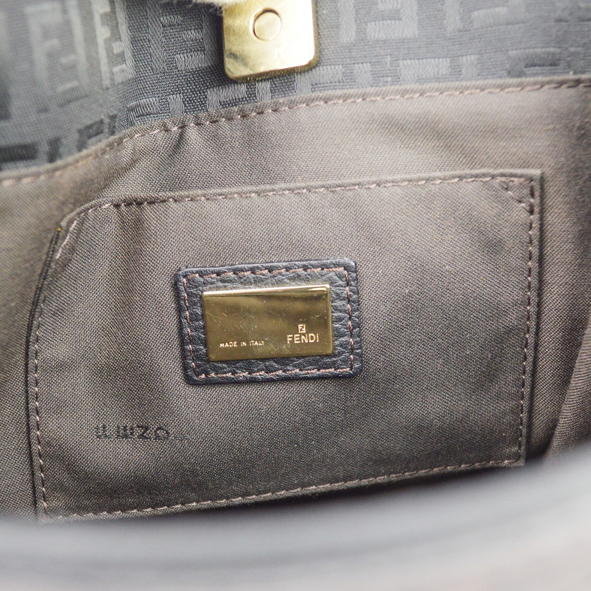 Fendi Vintage Zucchino Canvas Black Canvas Tote Bag Bag (Pre-Owned)