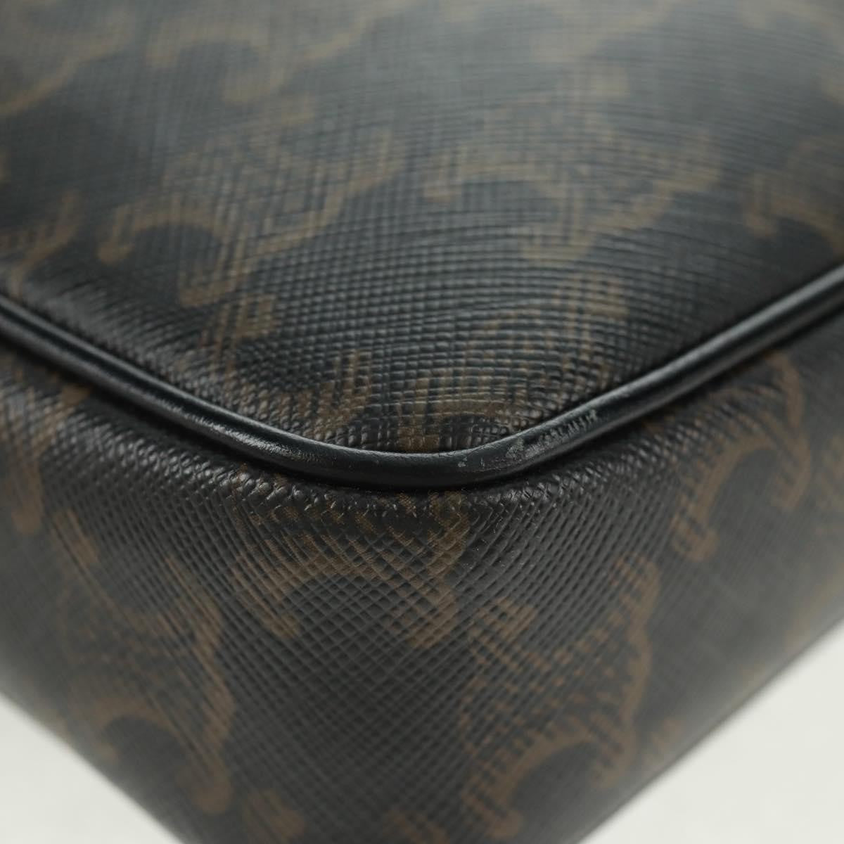 Celine Logo Messenger Triomphe Coated Canvas Black Pvc Shoulder Bag Bag (Pre-Owned)