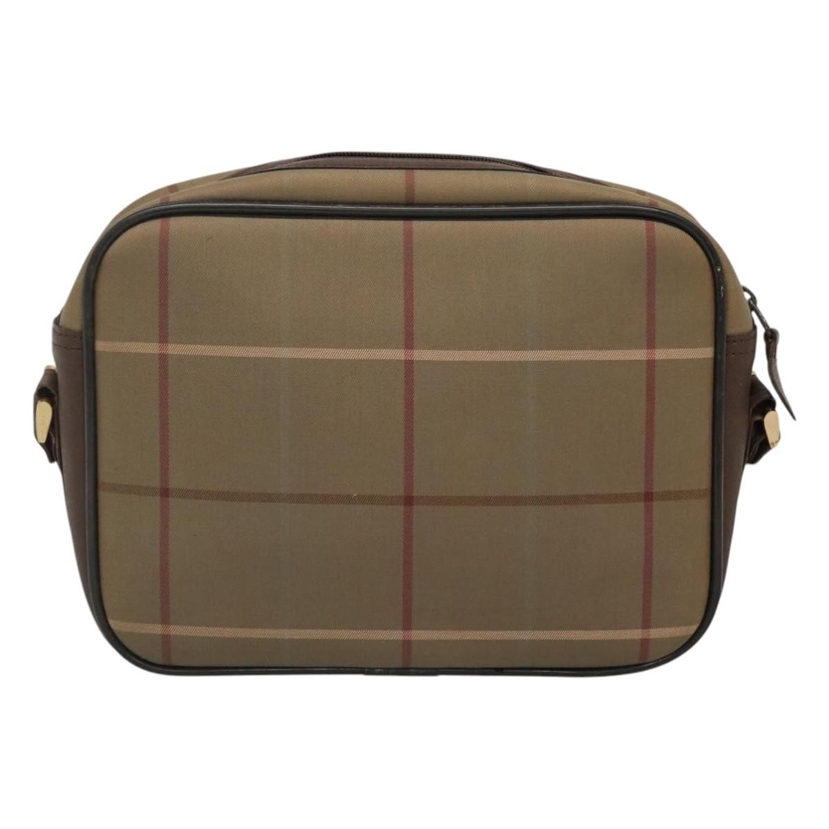 Burberry Nova Check Canvas And Leather Beige Canvas Shoulder Bag Bag (Pre-Owned)
