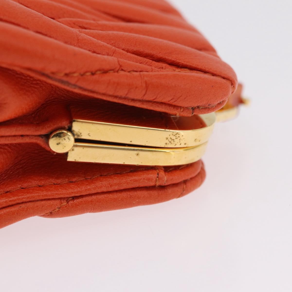 Miu Miu Sword Wallet Charm Leather Matelasse Orange Leather Crossbody Bag Bag (Pre-Owned)