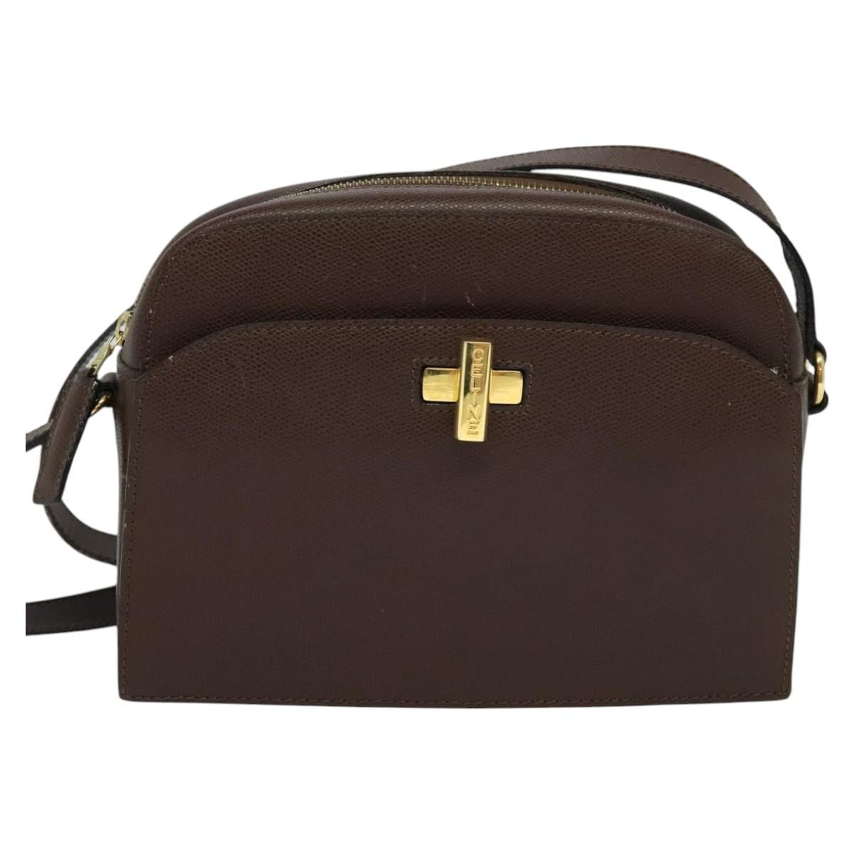Celine Vintage Turnlock Leather Brown Leather Shoulder Bag Bag (Pre-Owned)