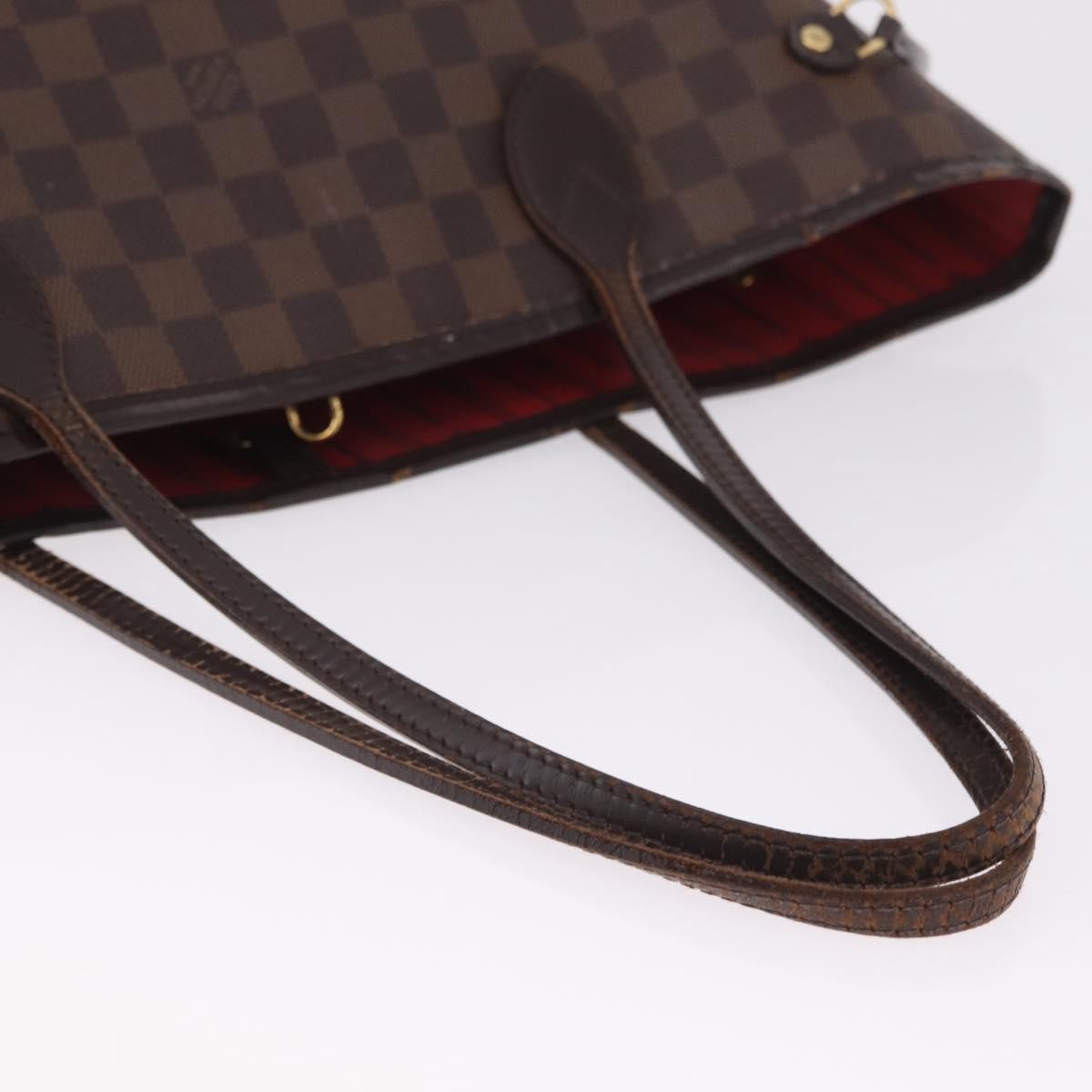 Louis Vuitton Neverfull Damier Ebene Brown Canvas Tote Bag Bag (Pre-Owned)