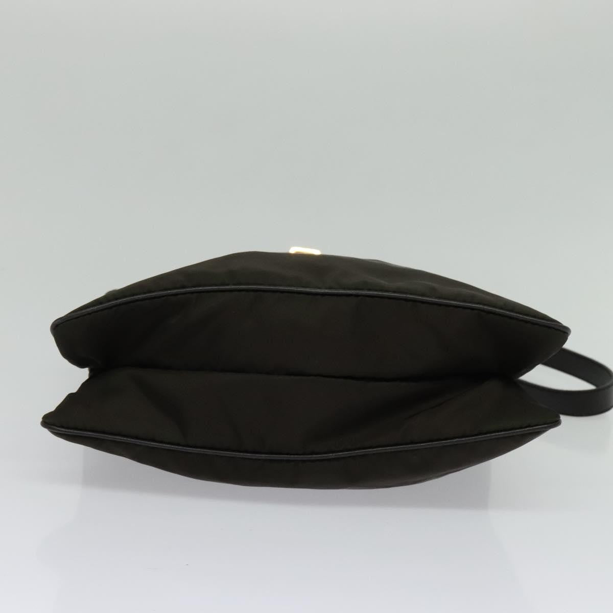 Prada Vintage Flap Messenger Tessuto Khaki Nylon Shoulder Bag Bag (Pre-Owned)