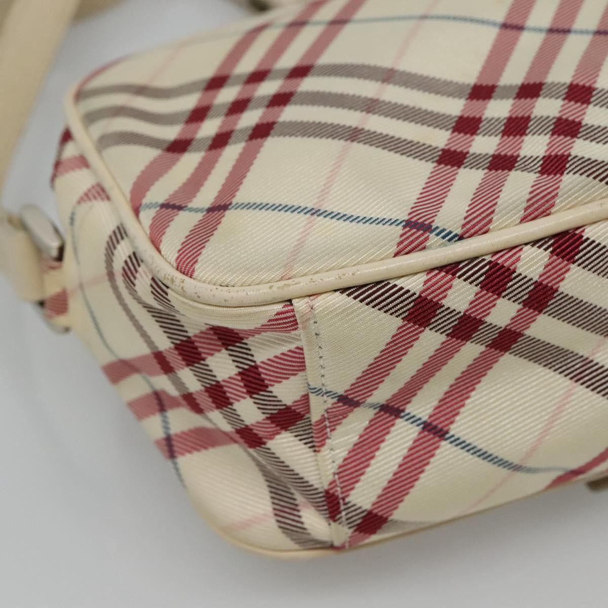 Burberry Nova Check Blue Label Nylon White Nylon Shoulder Bag Bag (Pre-Owned)