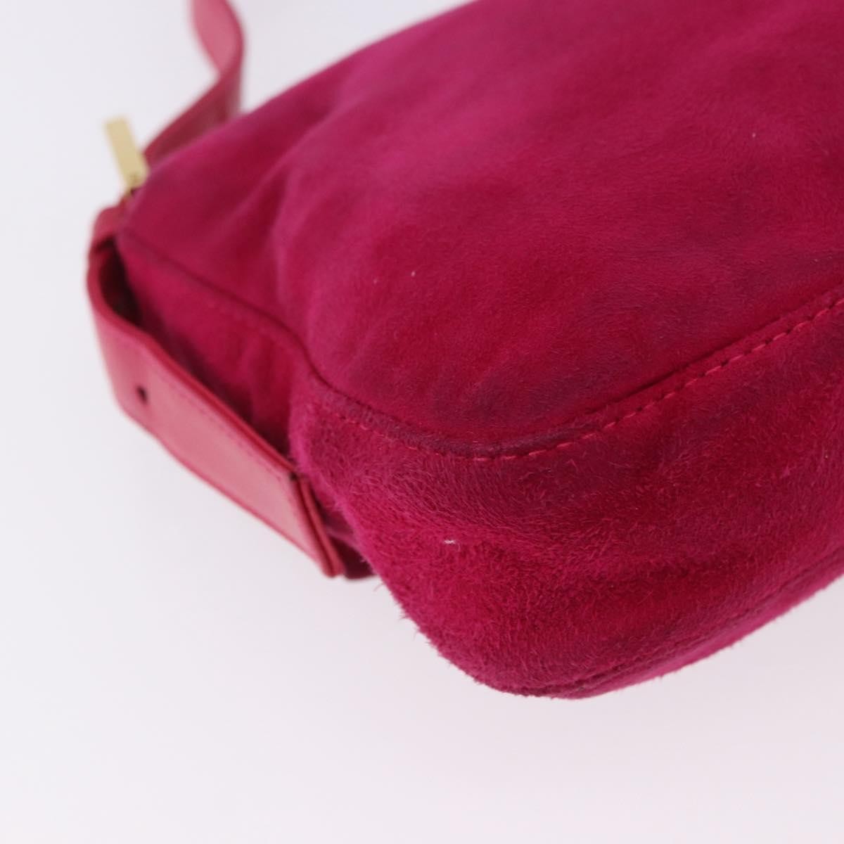 Fendi Baguette Leather Pink Suede Handbag (Pre-Owned)