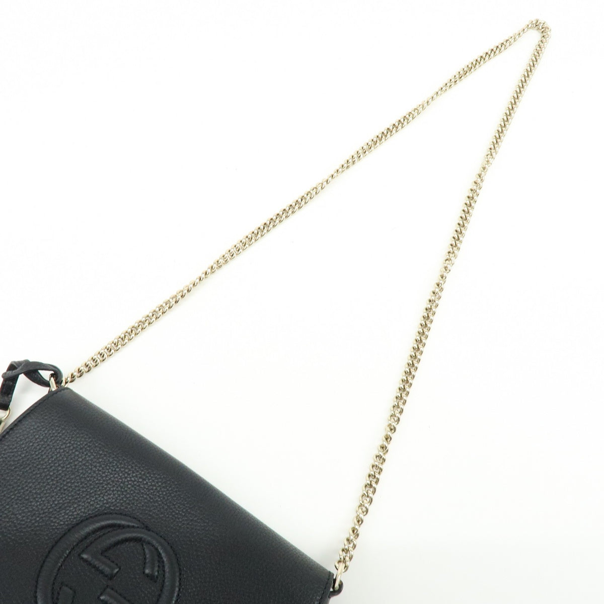 Gucci Soho Chain Leather Black Calfskin Crossbody Bag Bag (Pre-Owned)