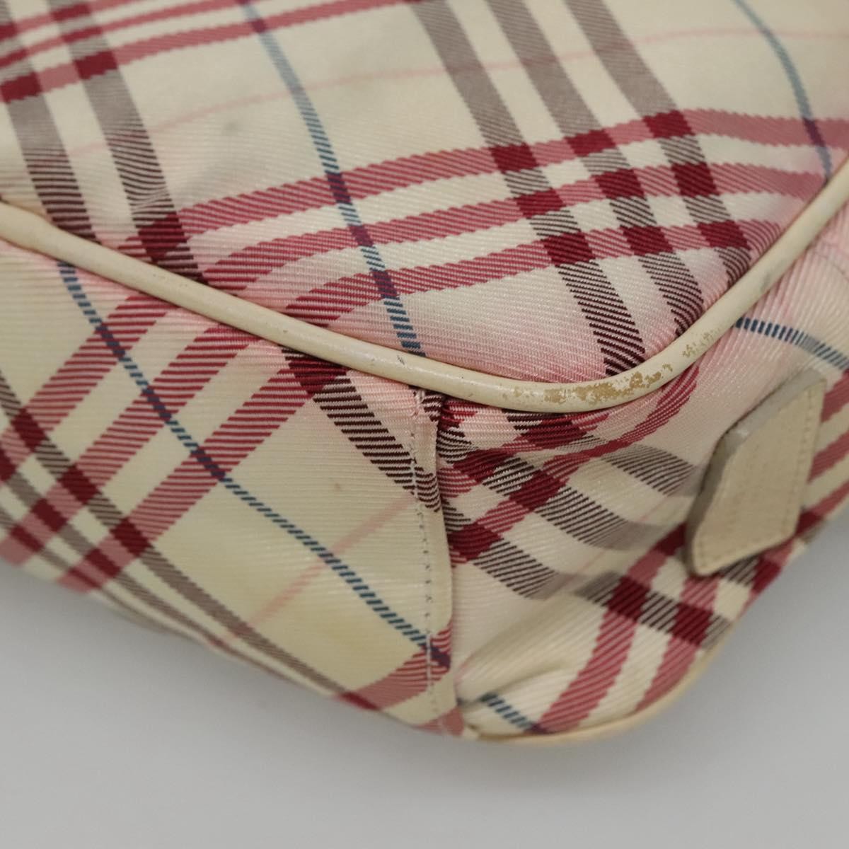 Burberry Nova Check Blue Label Nylon White Nylon Shoulder Bag Bag (Pre-Owned)