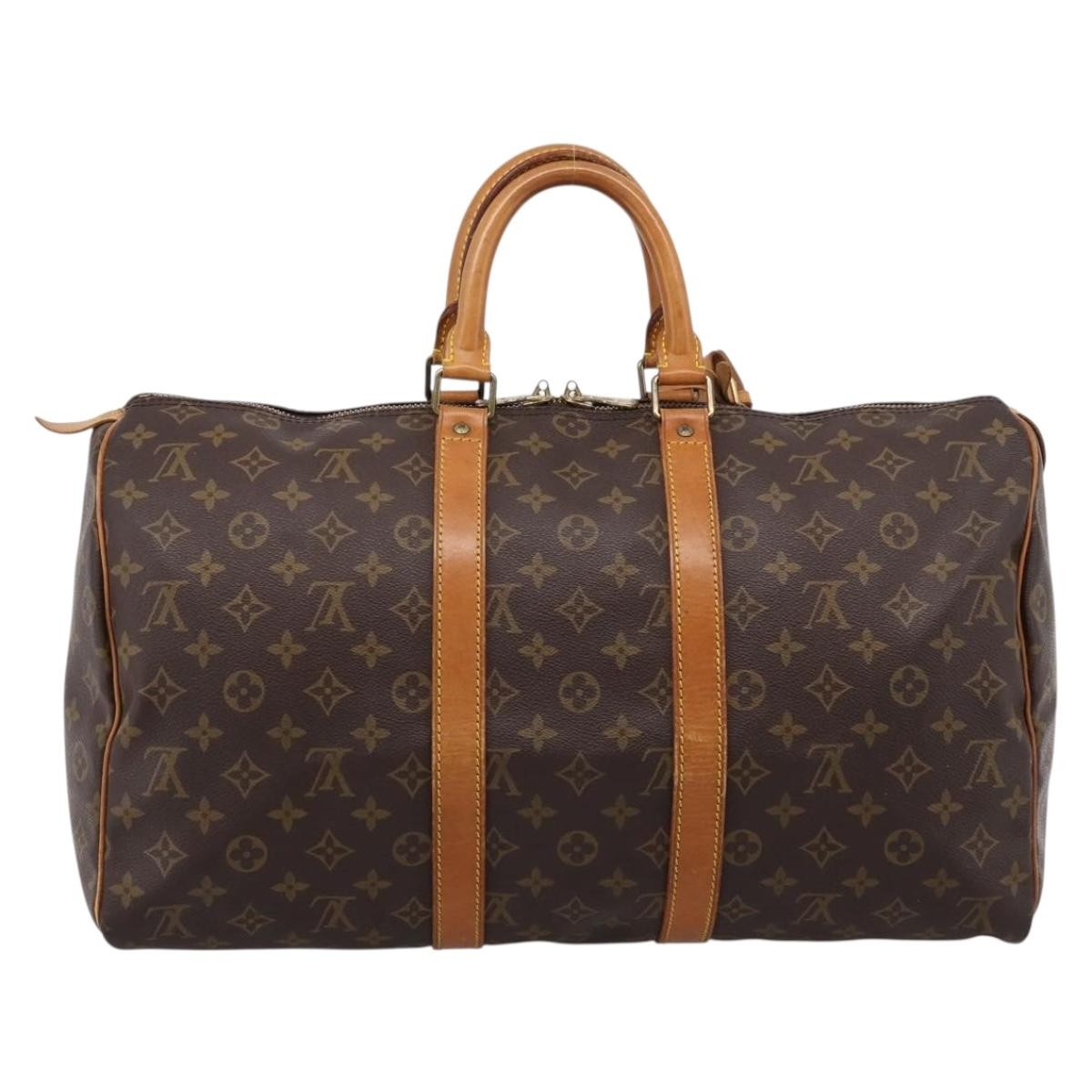 Louis Vuitton Keepall Bag Monogram Canvas Brown Canvas Travel Bag Bag (Pre-Owned)