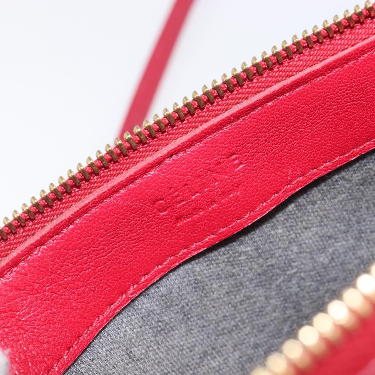Celine Trio Leather Red Leather Crossbody Bag Bag (Pre-Owned)