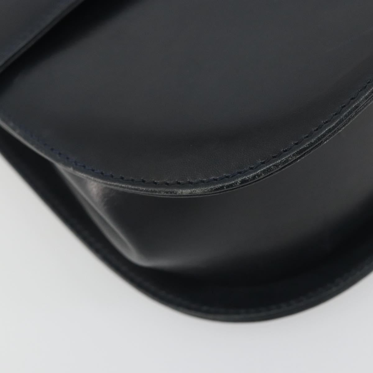 Salvatore Ferragamo Gancini Leather Black Leather Shoulder Bag Bag (Pre-Owned)