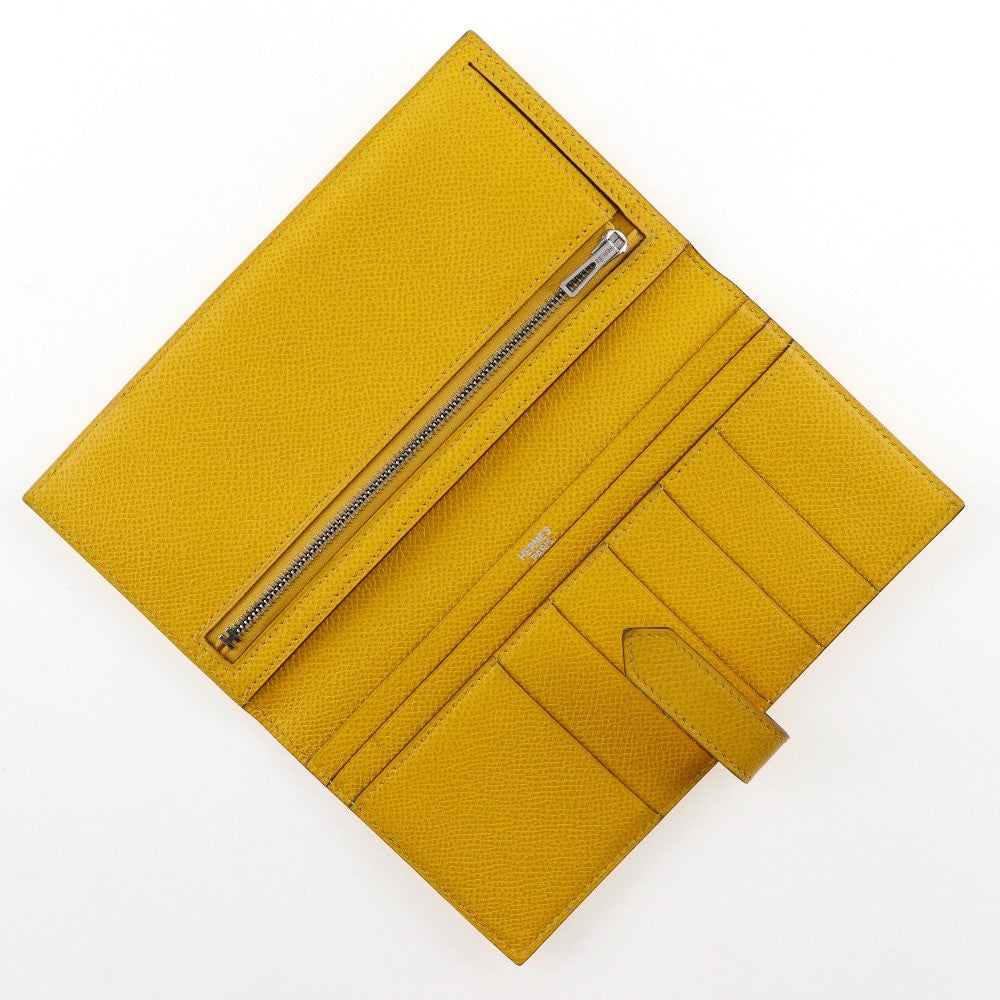 Hermes Bearn Epsom Yellow Leather Wallets Accessory (Pre-Owned)