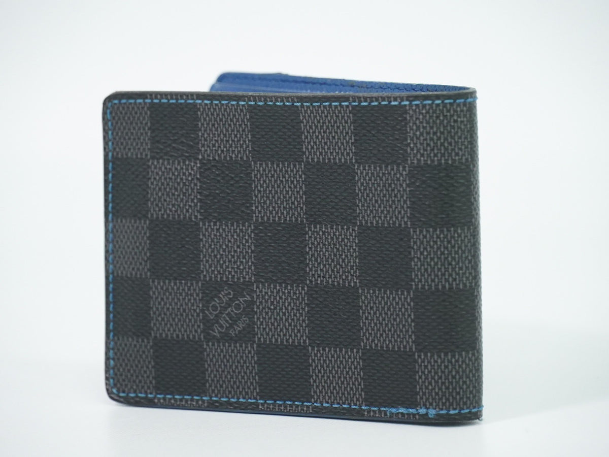 Louis Vuitton Slender Damier Graphite Black Canvas Wallets Accessory (Pre-Owned)