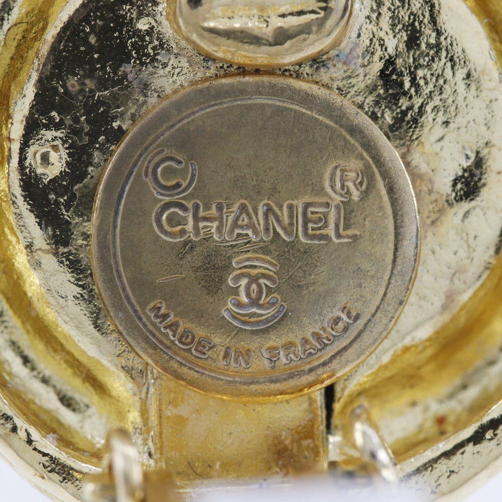 Chanel Vintage Cc Clip-On Metal Gold Gold_Plated Earrings Jewelry (Pre-Owned)