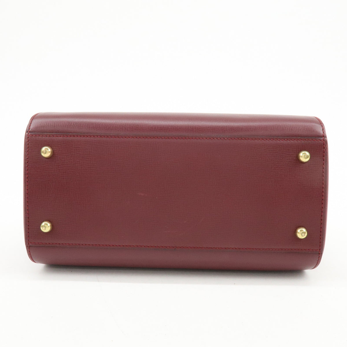 Cartier Must De Cartier Boston Leather Burgundy Leather Travel Bag Bag (Pre-Owned)
