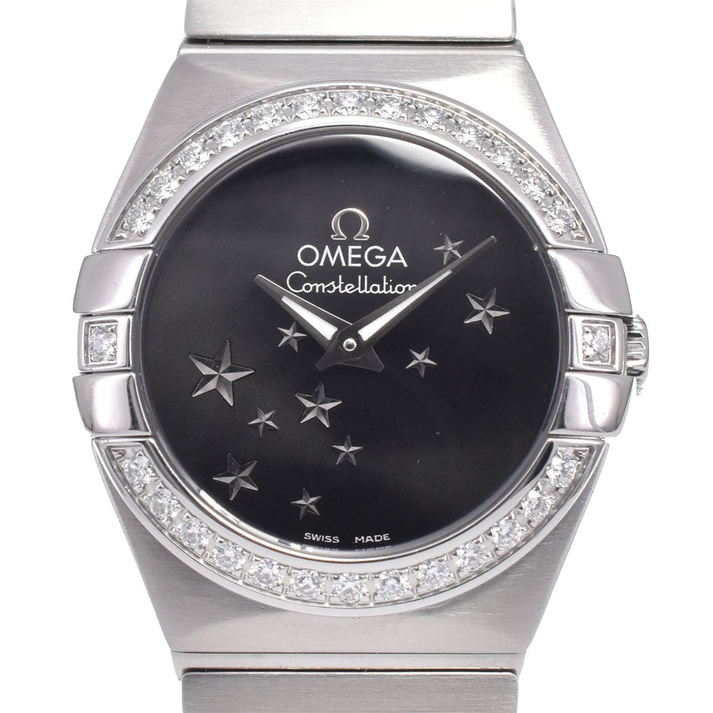 Omega Constellation Quartz Stainless Steel With Diamond Bezel And Markers Watch (Pre-Owned)