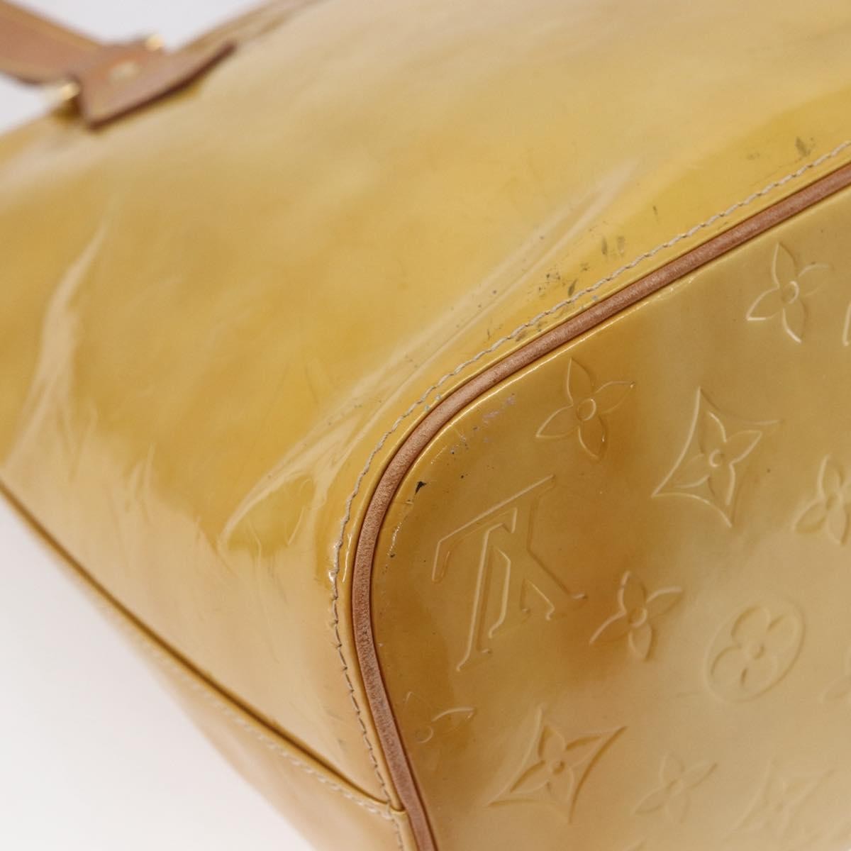 Louis Vuitton Houston Monogram Vernis Beige Patent_Leather Handbag (Pre-Owned)