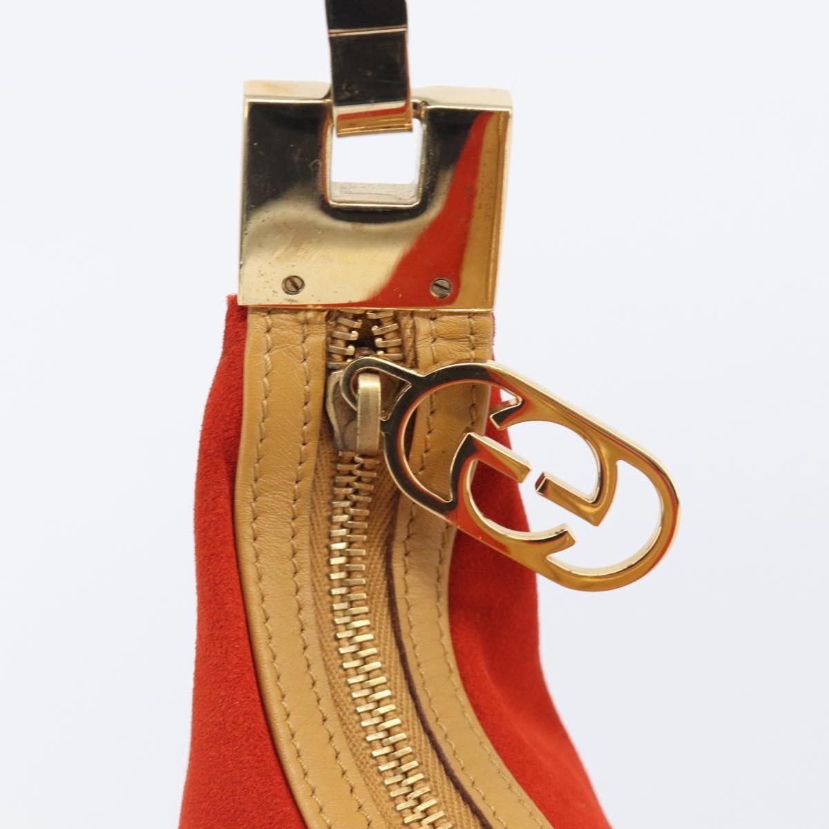 Gucci Vintage Zip Hobo Leather & Suede Red Suede Shoulder Bag Bag (Pre-Owned)