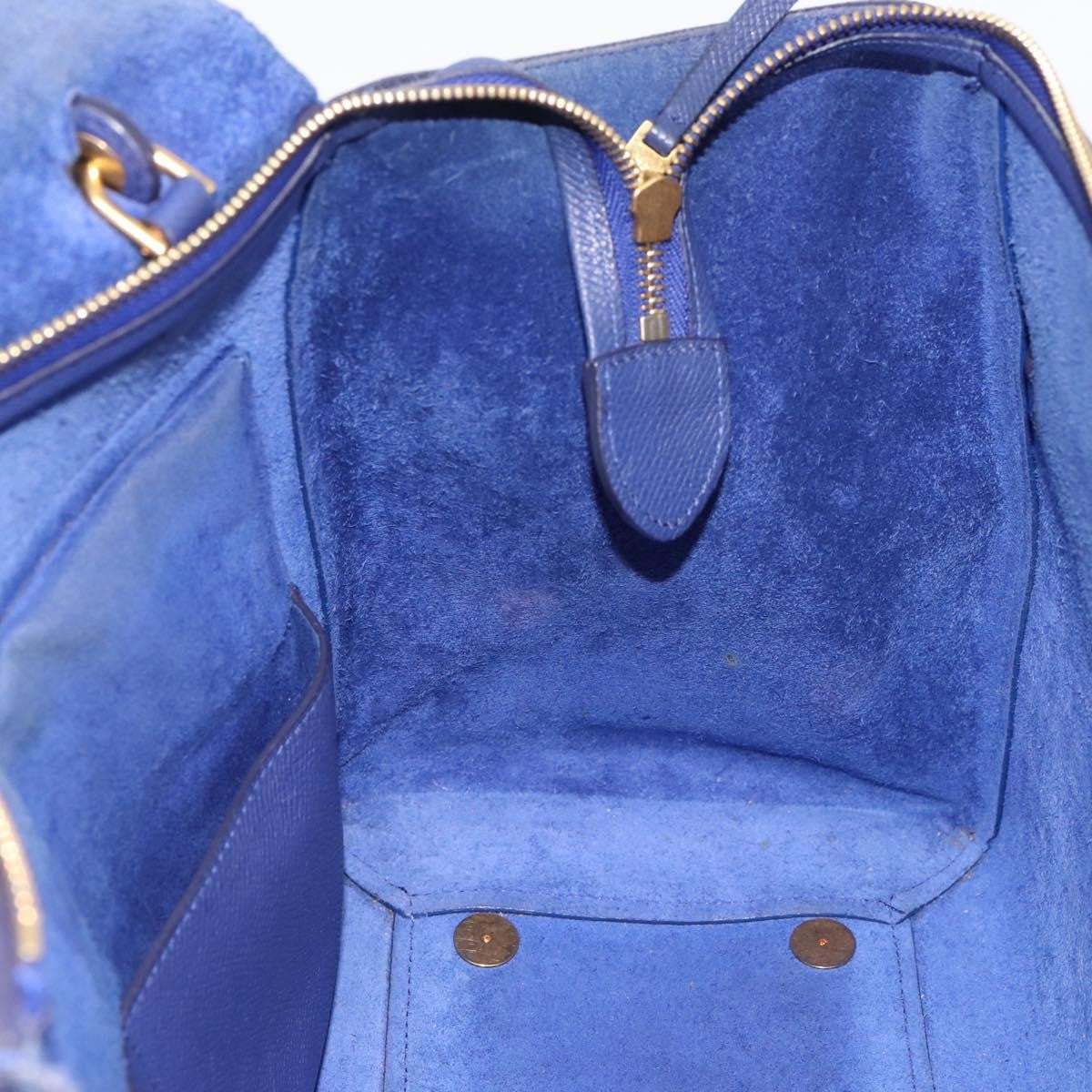 Celine Belt Leather Blue Leather Handbag (Pre-Owned)
