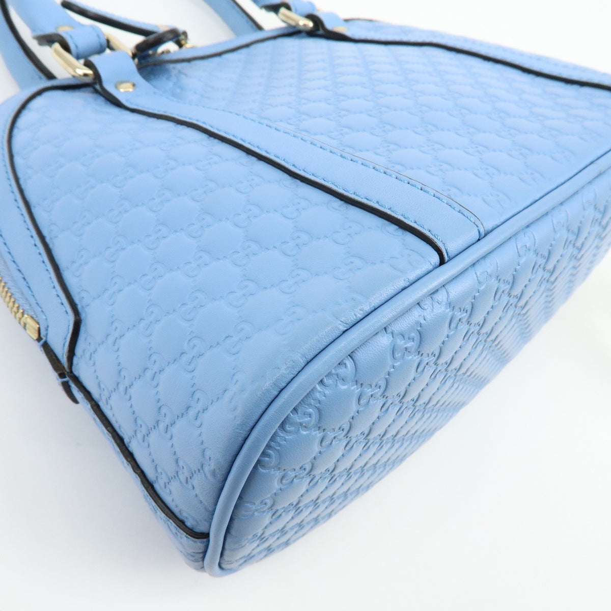 Gucci Convertible Dome Satchel Microguccissima Leather Blue Leather Handbag (Pre-Owned)