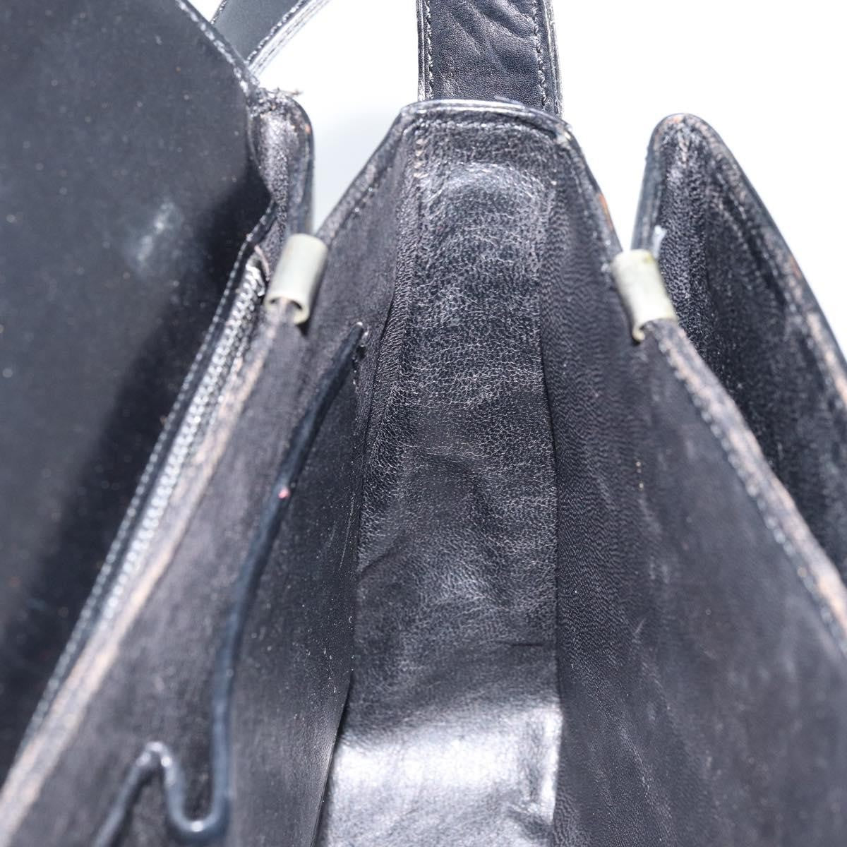 Celine Shoulder Leather Black Leather Shoulder Bag Bag (Pre-Owned)