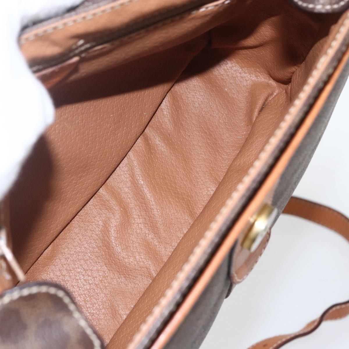 Celine Vintage Macadam Canvas And Leather Brown Canvas Shoulder Bag Bag (Pre-Owned)