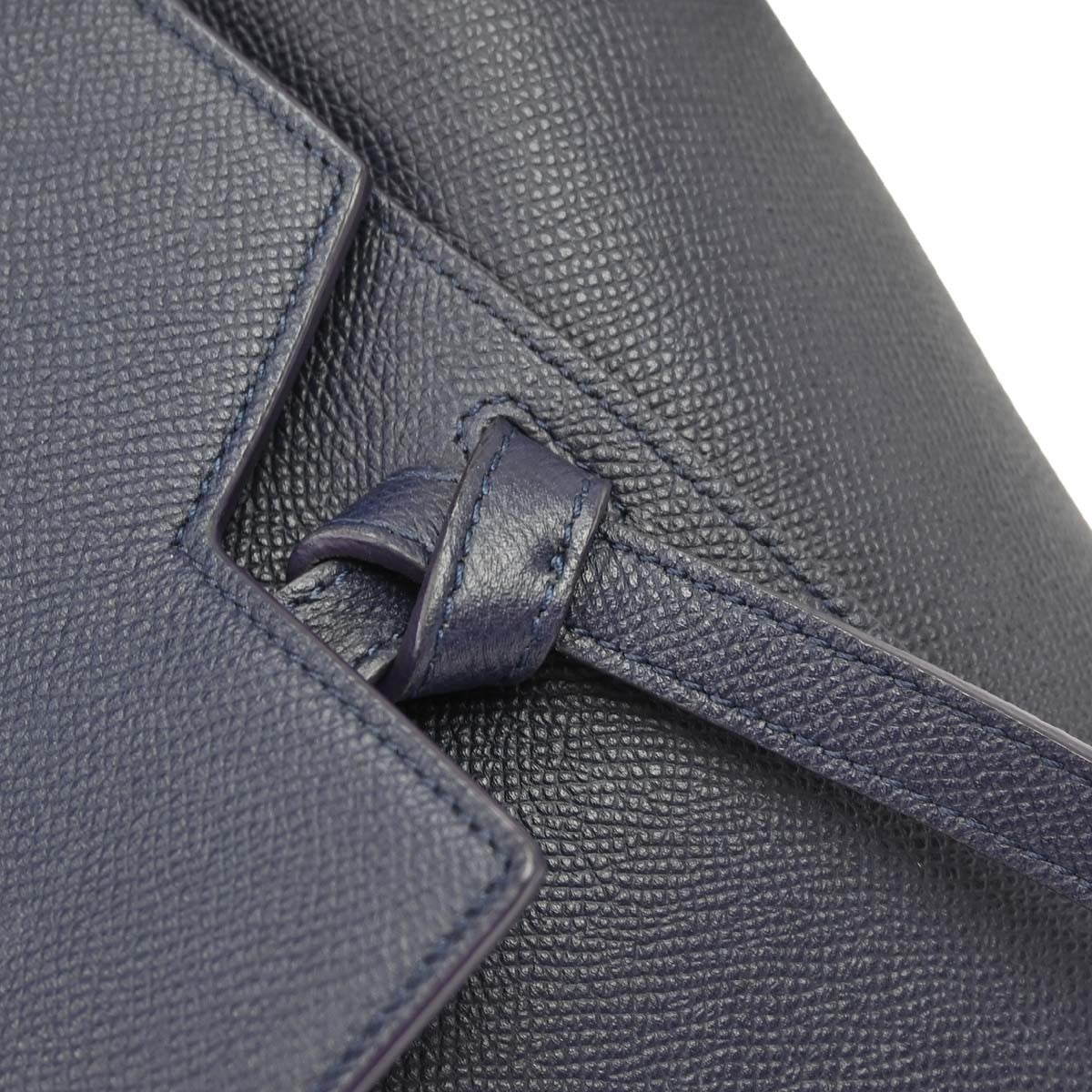 Celine Belt Textured Leather Blue Leather Handbag (Pre-Owned)