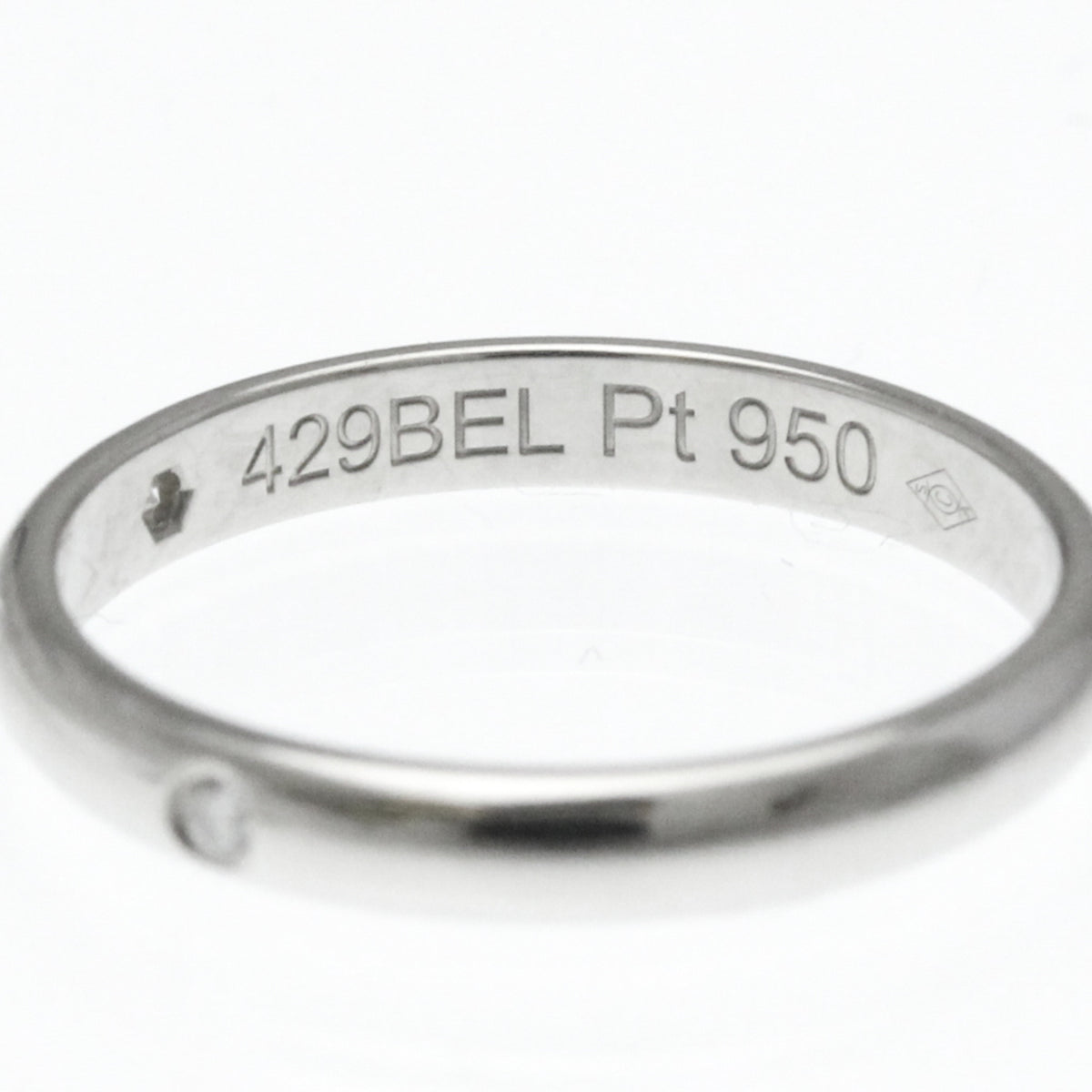 Cartier 1895 Wedding Band 3 Diamonds Platinum With Diamonds Silver Platinum Ring Jewelry (Pre-Owned)