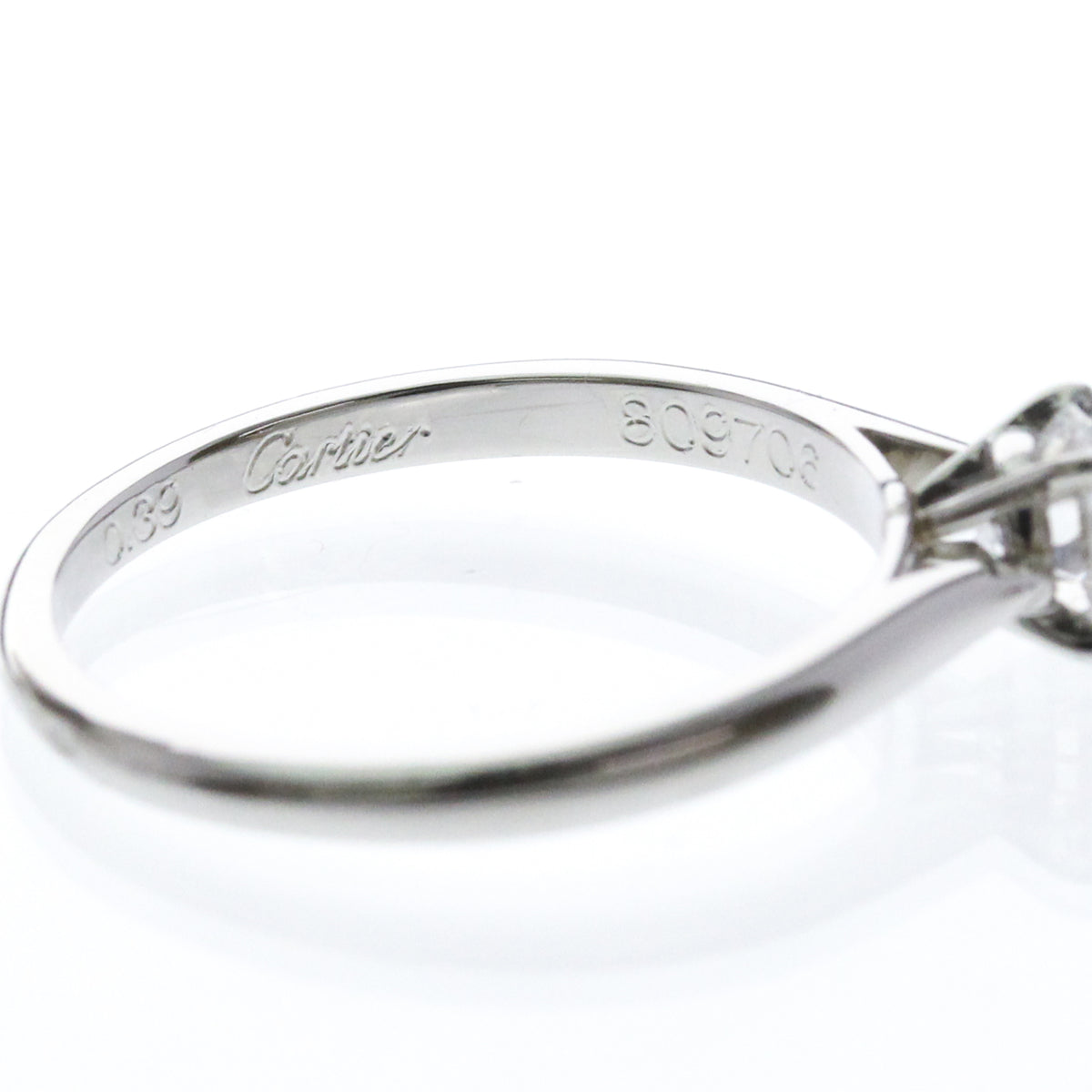 Cartier Solitaire 1895 Platinum With Rbc Diamond Silver Platinum Ring Jewelry (Pre-Owned)
