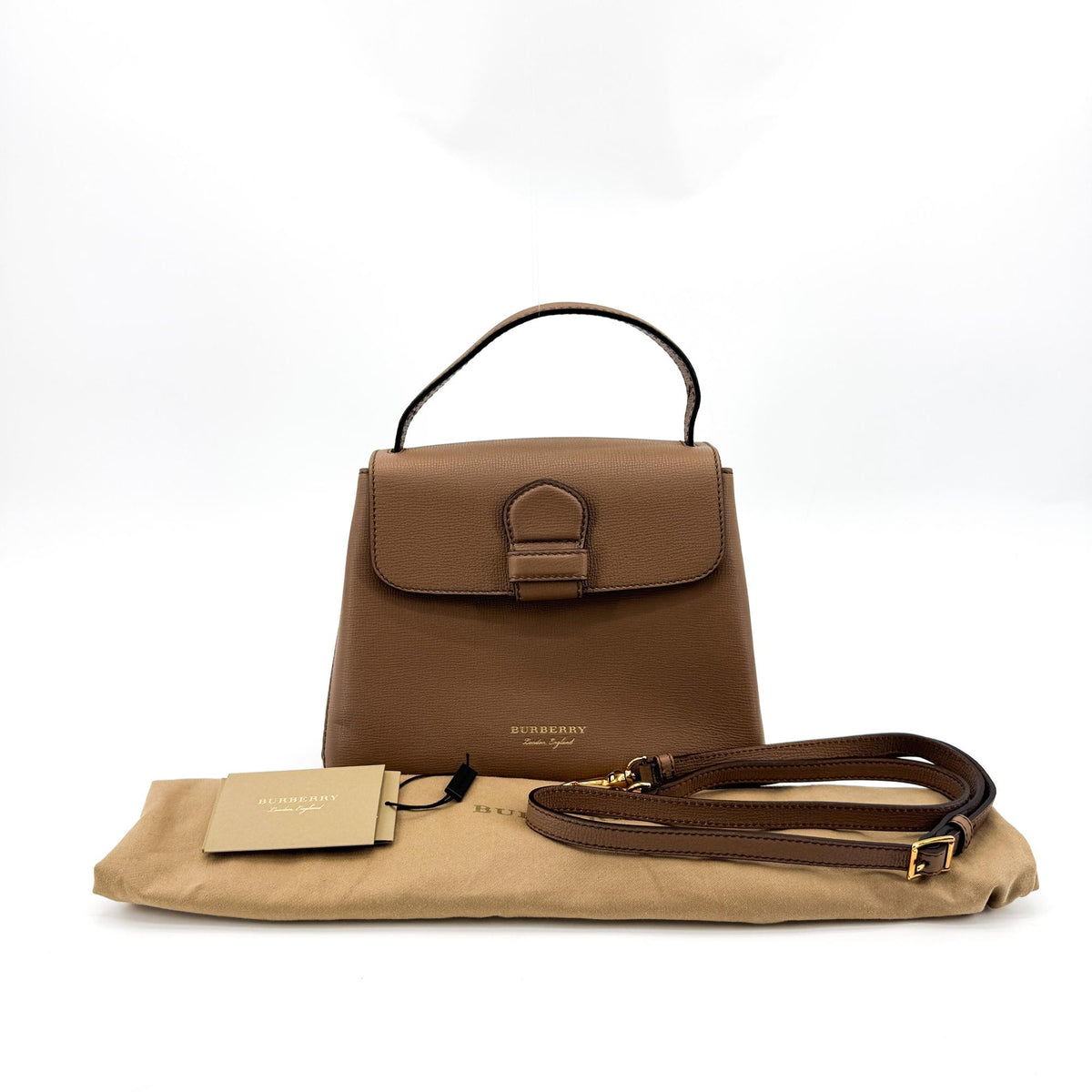 Burberry Camberley Top Handle Leather Brown Leather Handbag (Pre-Owned)