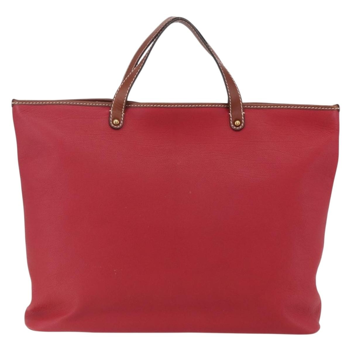 Chloe Vintage Leather Red Leather Tote Bag Bag (Pre-Owned)