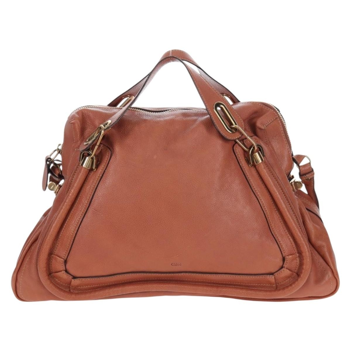 Chloe Paraty Quilted Leather Brown Leather Handbag (Pre-Owned)