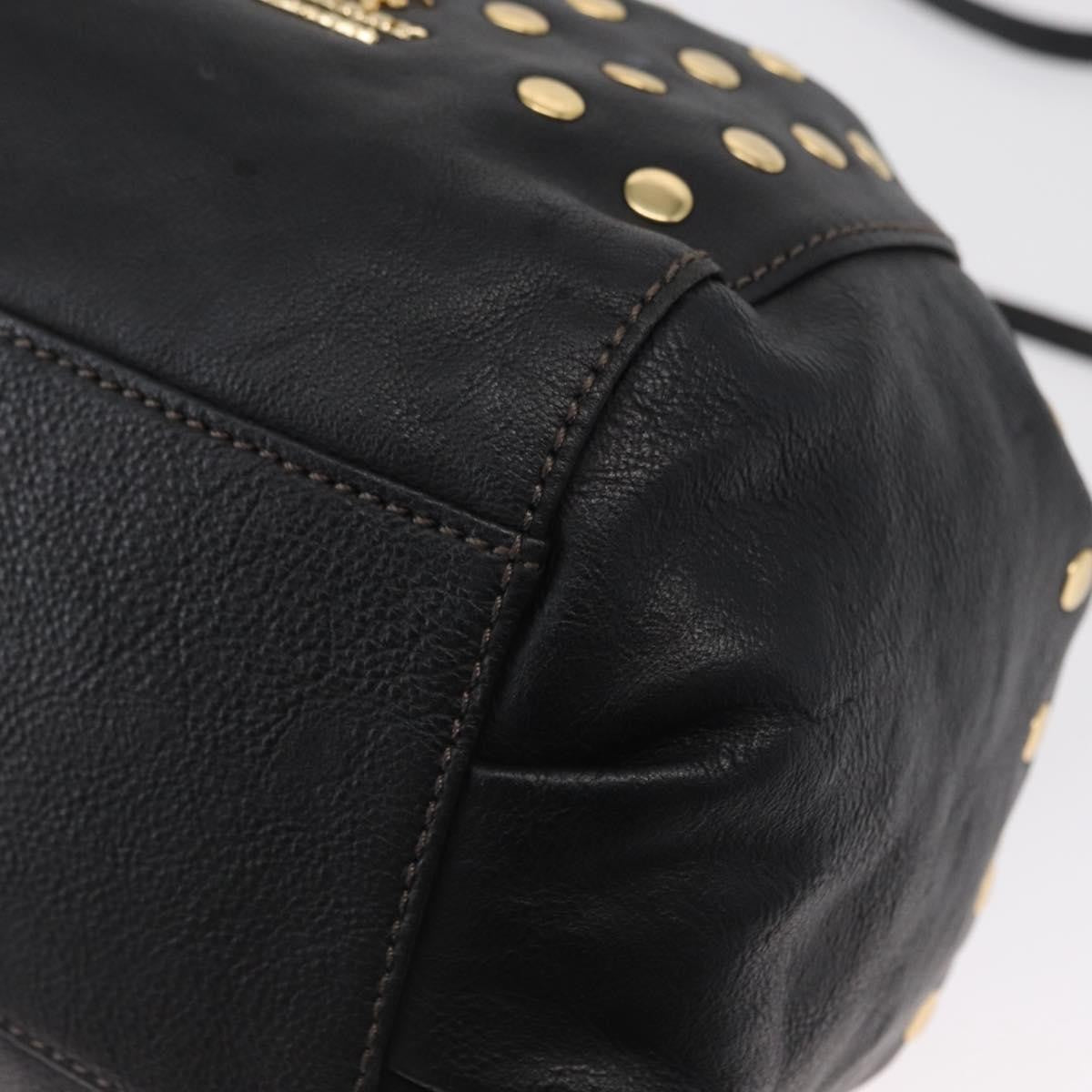 Burberry Blue Label Leather Black Leather Shoulder Bag Bag (Pre-Owned)