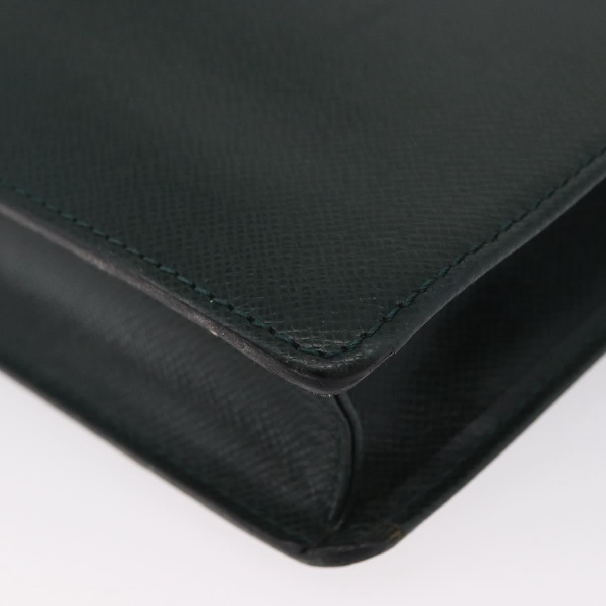 Louis Vuitton Serviette Kourad Taiga Leather Green Leather Briefcase Bag (Pre-Owned)