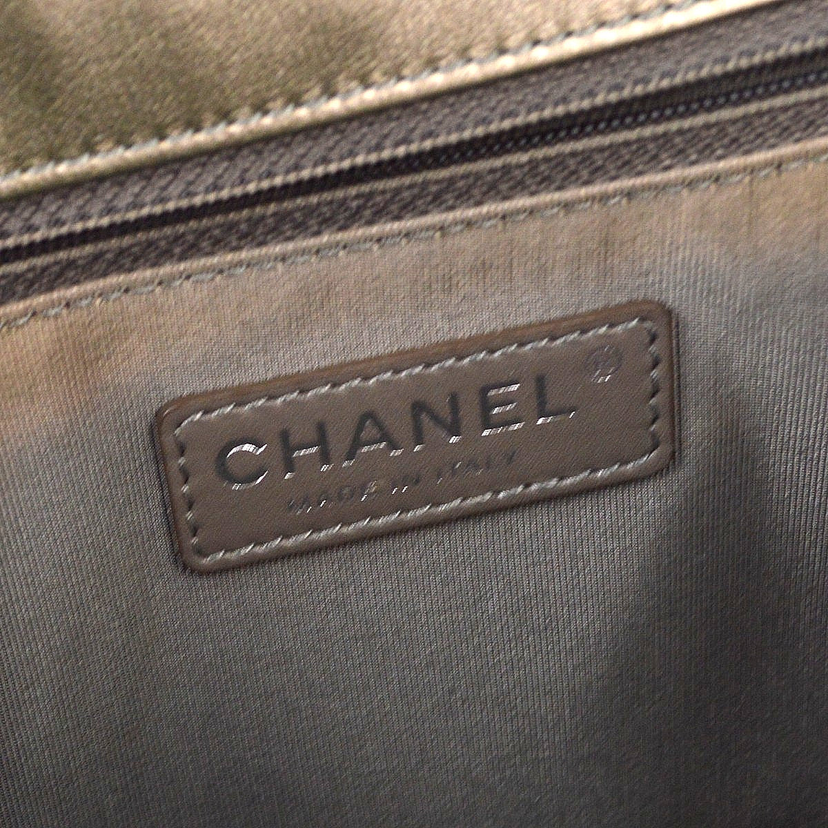 Chanel Boy Flap Quilted Perforated Lambskin Gold Leather Handbag (Pre-Owned)