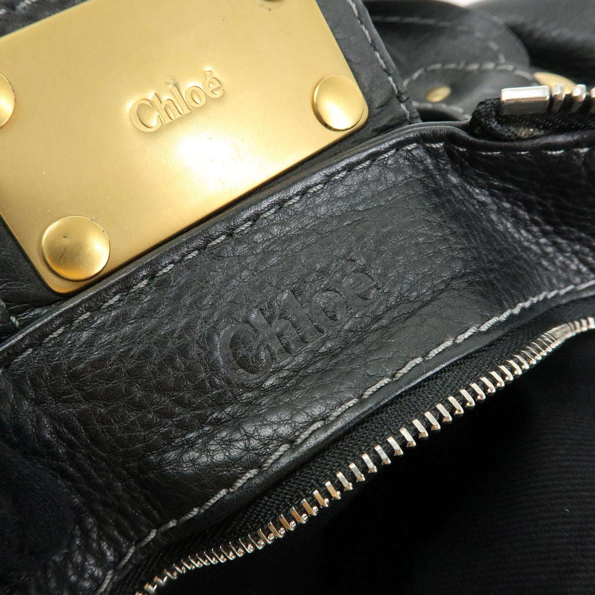 Chloe Paddington Body Leather Black Leather Handbag (Pre-Owned)