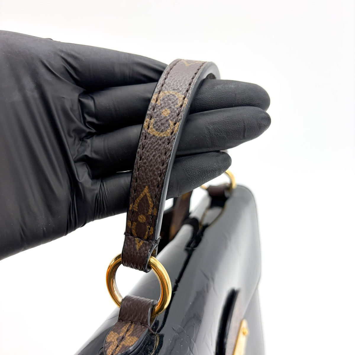 Louis Vuitton Spring Street Nm Monogram Vernis With Monogram Canvas And Epi Leather Black Patent_Leather Handbag (Pre-Owned)