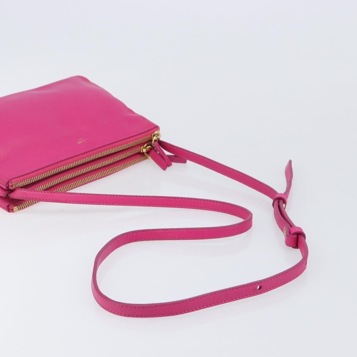 Celine Trio Leather Pink Leather Crossbody Bag Bag (Pre-Owned)