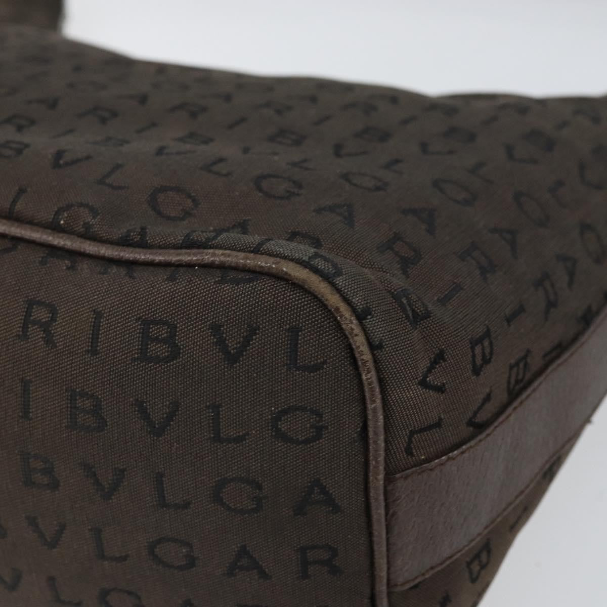Bvlgari Logomania Canvas With Leather Brown Canvas Shoulder Bag Bag (Pre-Owned)