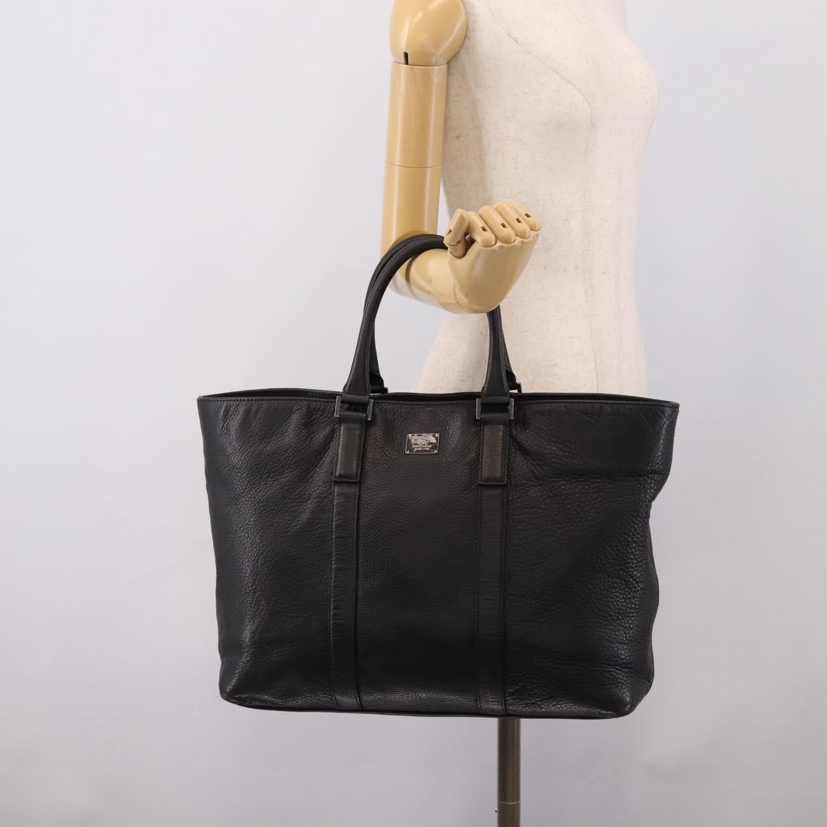 Burberry Black Label Leather Black Leather Tote Bag Bag (Pre-Owned)