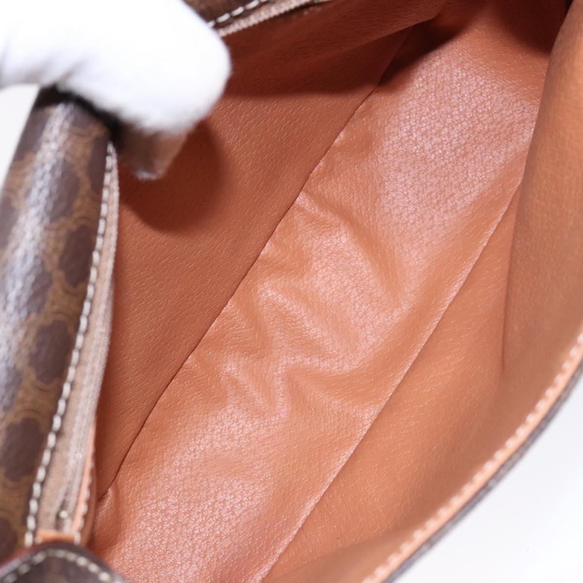Celine Macadam Shoulder Pvc Leather Brown Canvas Bag (Pre-Owned)