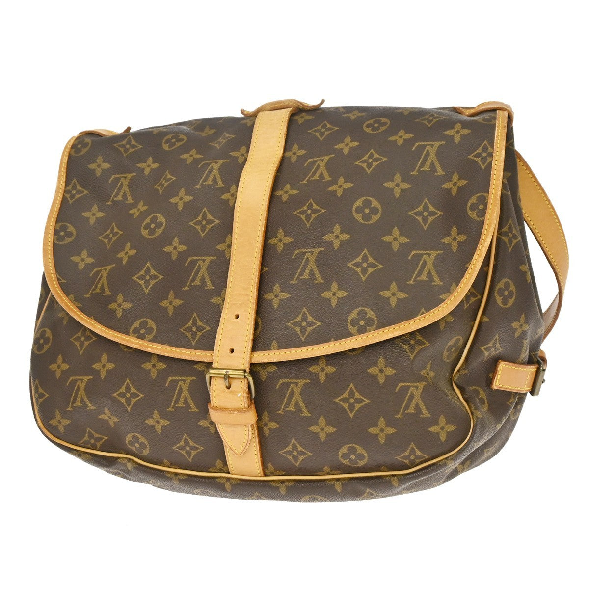 Louis Vuitton Saumur Monogram Canvas Brown Canvas Shoulder Bag Bag (Pre-Owned)