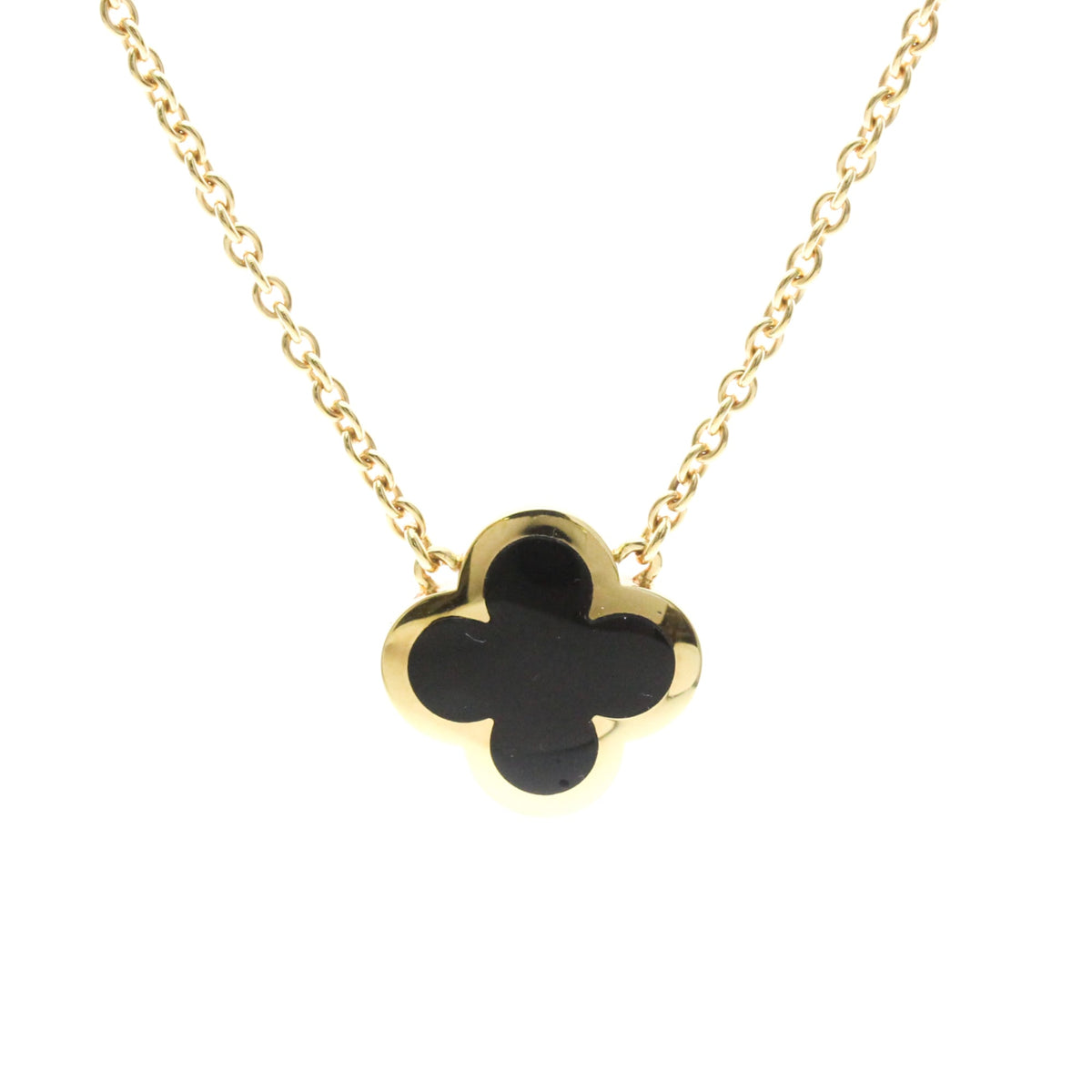 Van Cleef & Arpels Pure Alhambra Pendant 18K Yellow Gold And Onyx Gold Yellow_Gold Necklace Jewelry (Pre-Owned)