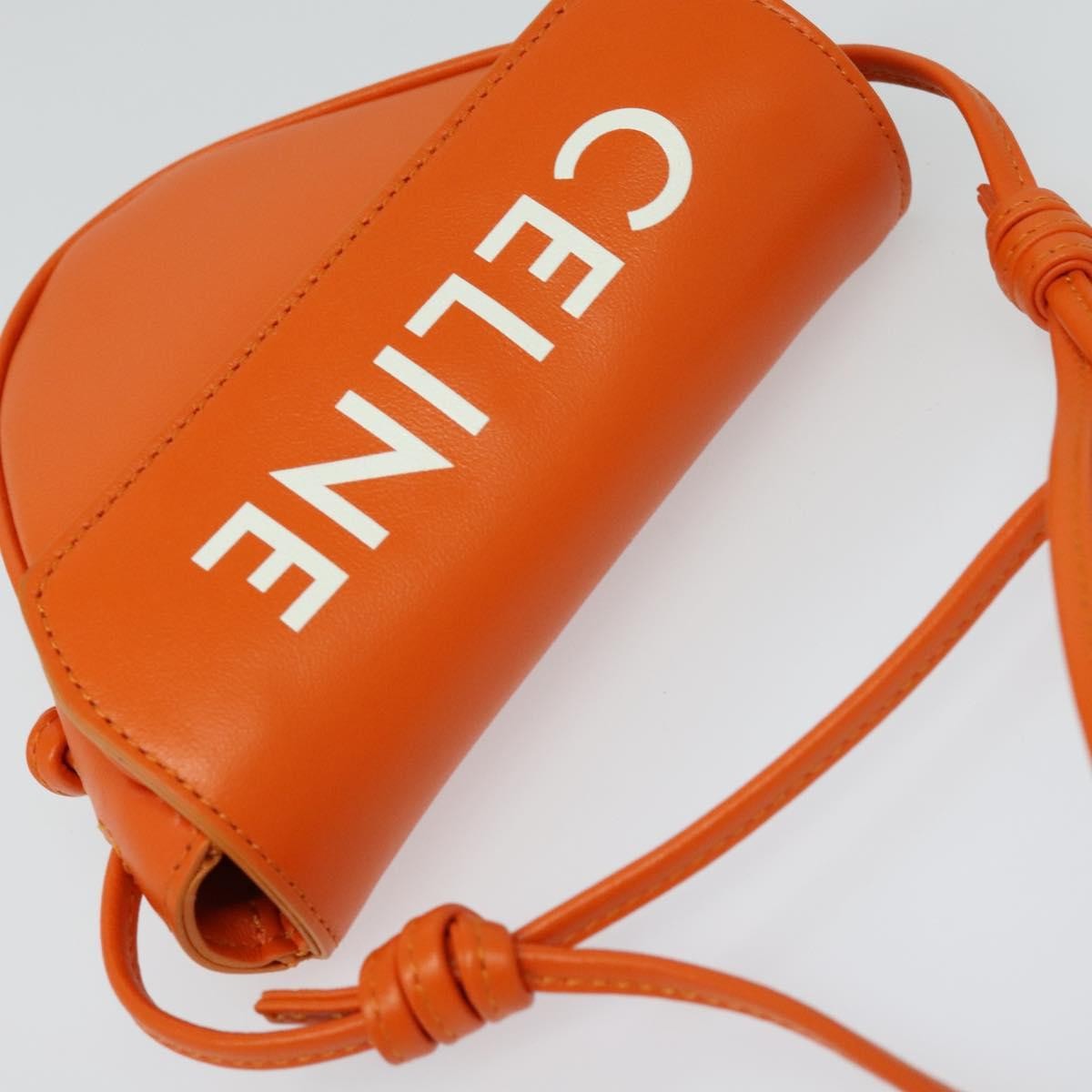 Celine Triangle Leather Orange Leather Shoulder Bag Bag (Pre-Owned)